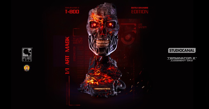 TERMINATOR 2 BATTLE DAMAGED T-800 ART MASK