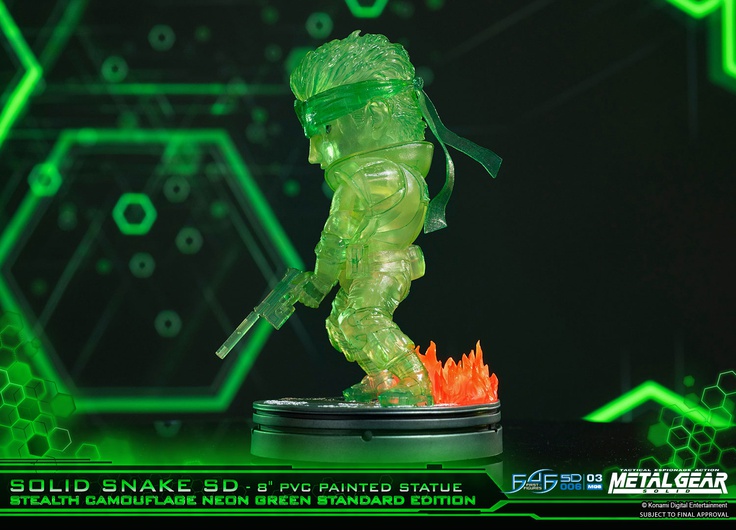 SOLID SNAKE STEALTH CAMOUFLAGE NEON GREEN PVC 1 BOX (4pcs)
