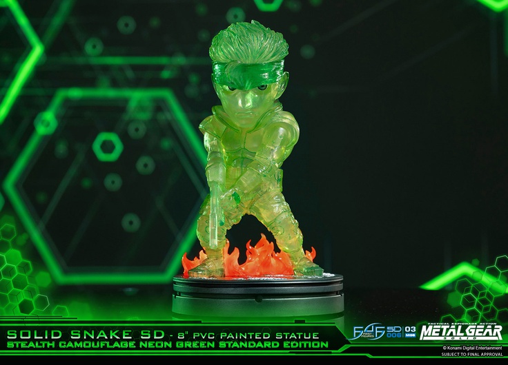 SOLID SNAKE STEALTH CAMOUFLAGE NEON GREEN PVC 1 BOX (4pcs)