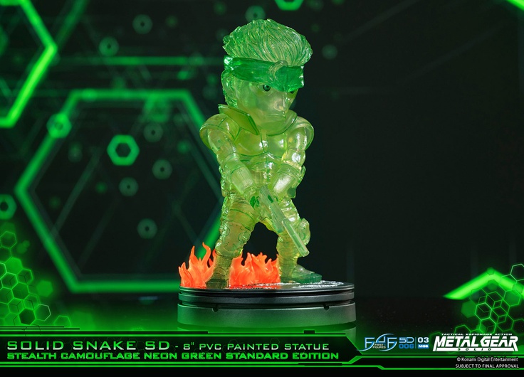 SOLID SNAKE STEALTH CAMOUFLAGE NEON GREEN PVC 1 BOX (4pcs)