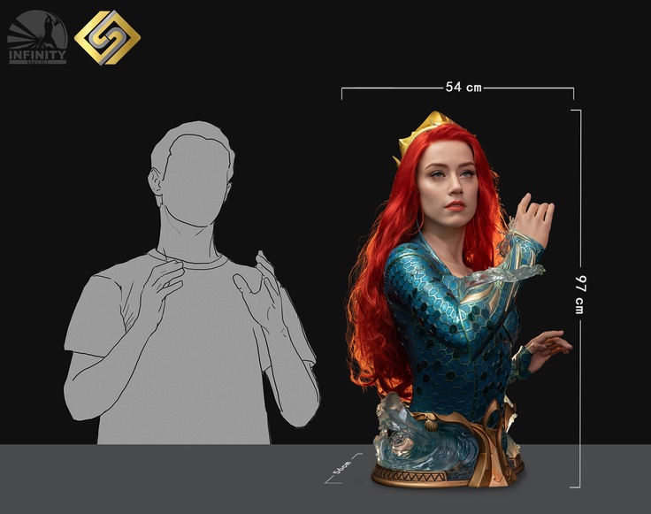 Mera - (Amber Heard) - Life Size bust