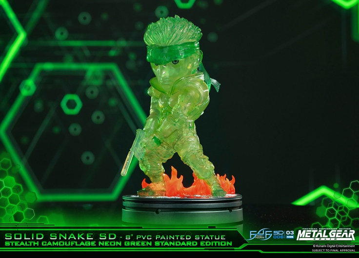 SOLID SNAKE STEALTH CAMOUFLAGE NEON GREEN PVC 1 BOX (4pcs)