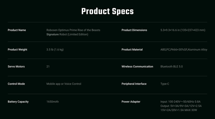 Optimus Prime Rise of the Beasts Signature Robot (Limited Edition)